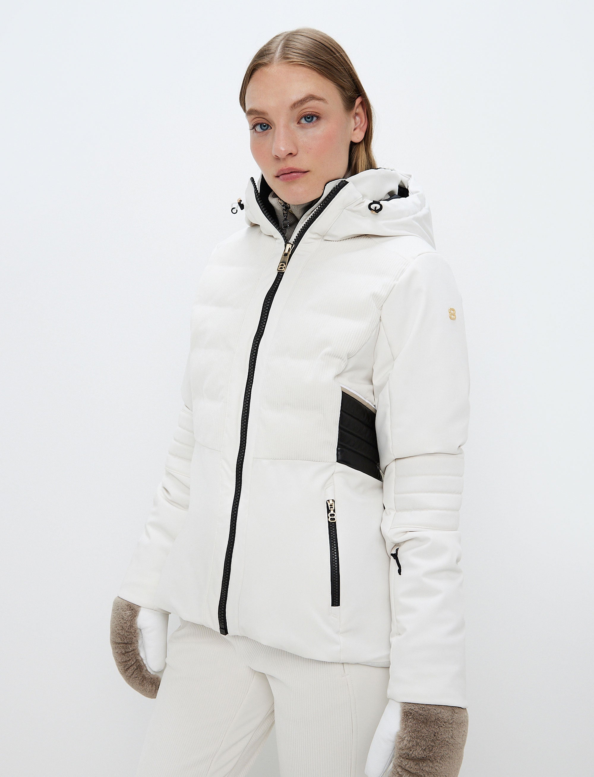 Clarice Cord Ski Jacket - Winter White