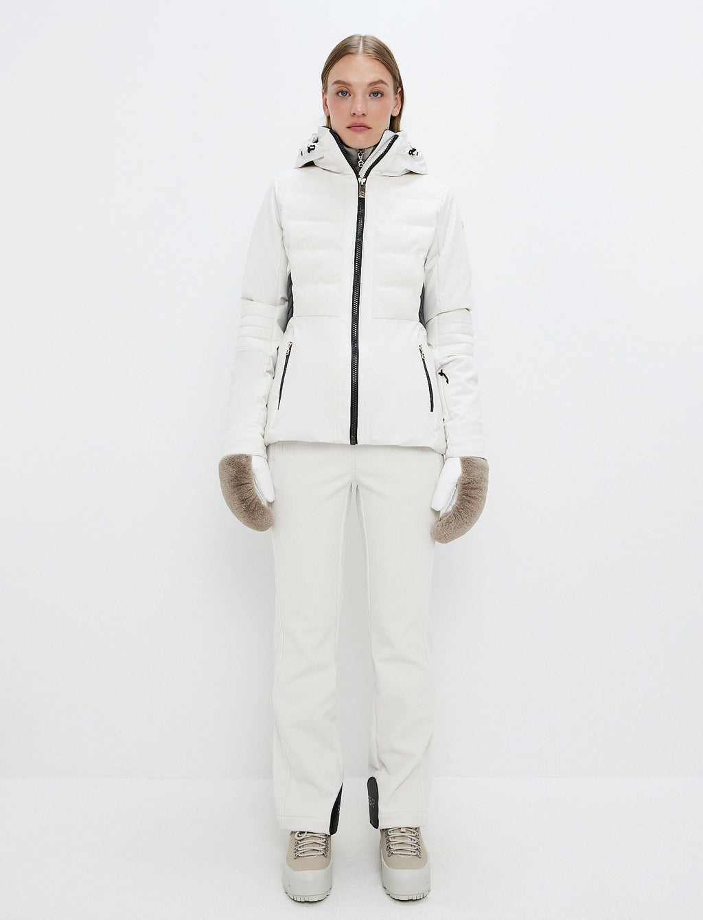 Clarice Cord Ski Jacket - Winter White