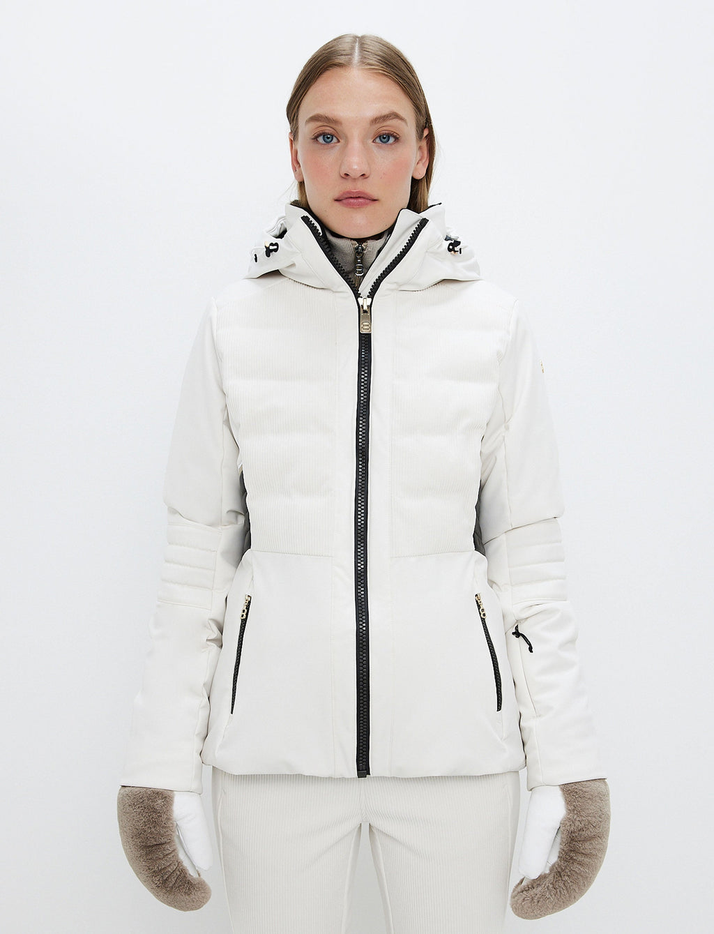 Clarice Cord Ski Jacket - Winter White