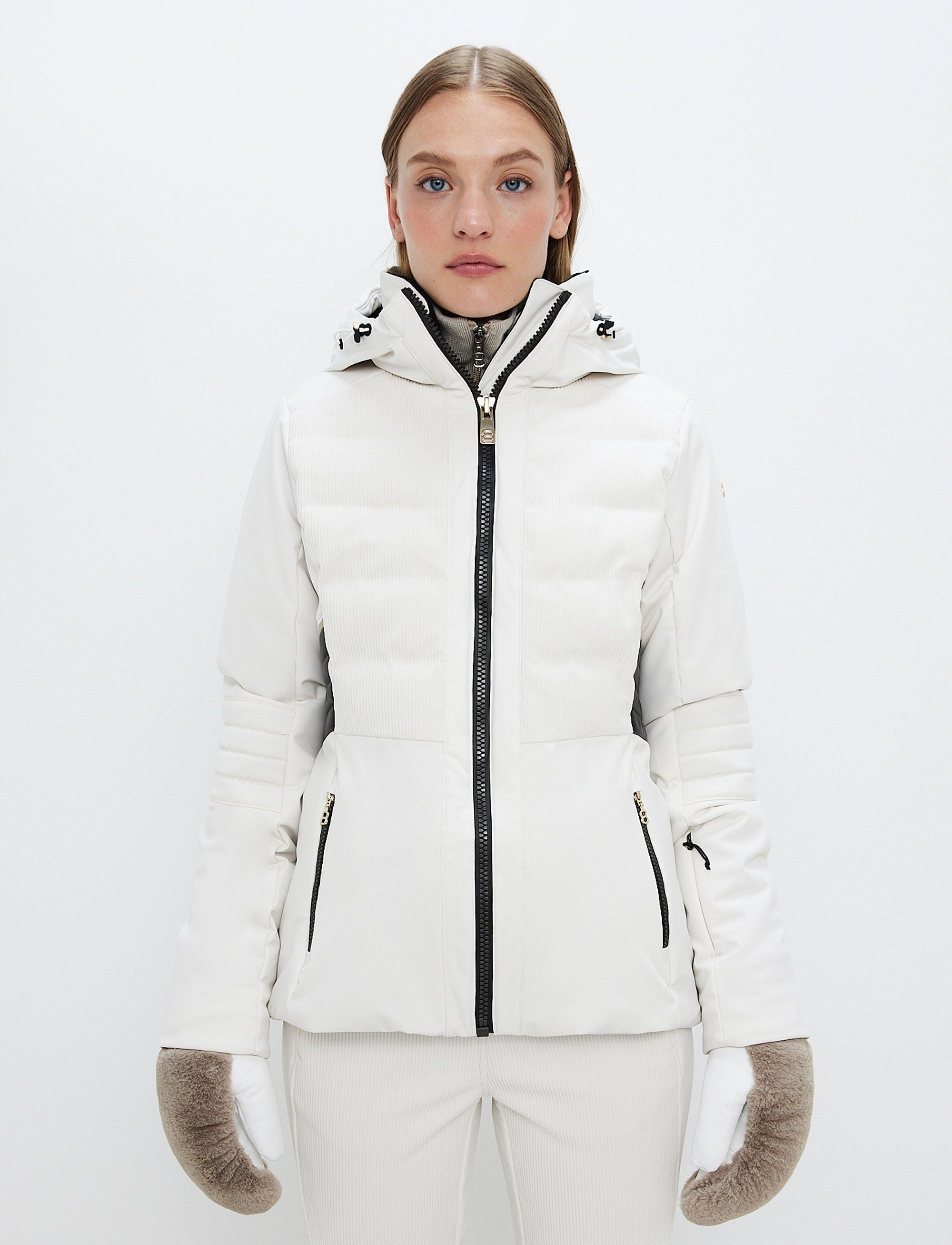 Clarice Cord Ski Jacket - Winter White