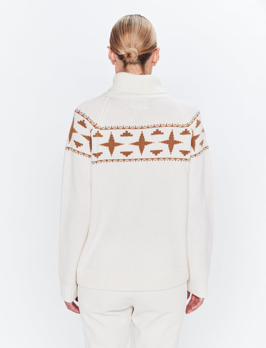 Sage W Wool Rollneck Sweat - Winter White