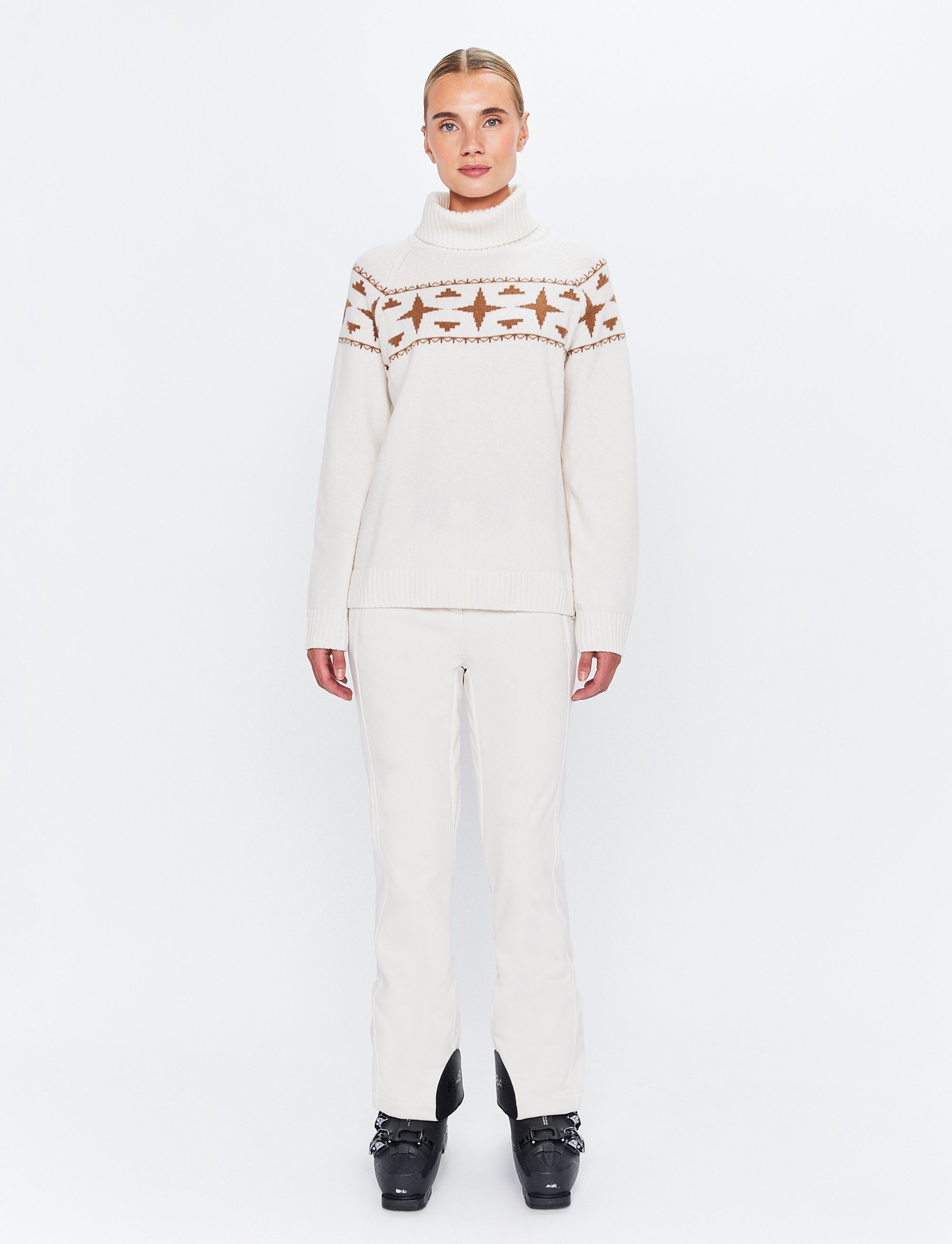 Sage W Wool Rollneck Sweat - Winter White