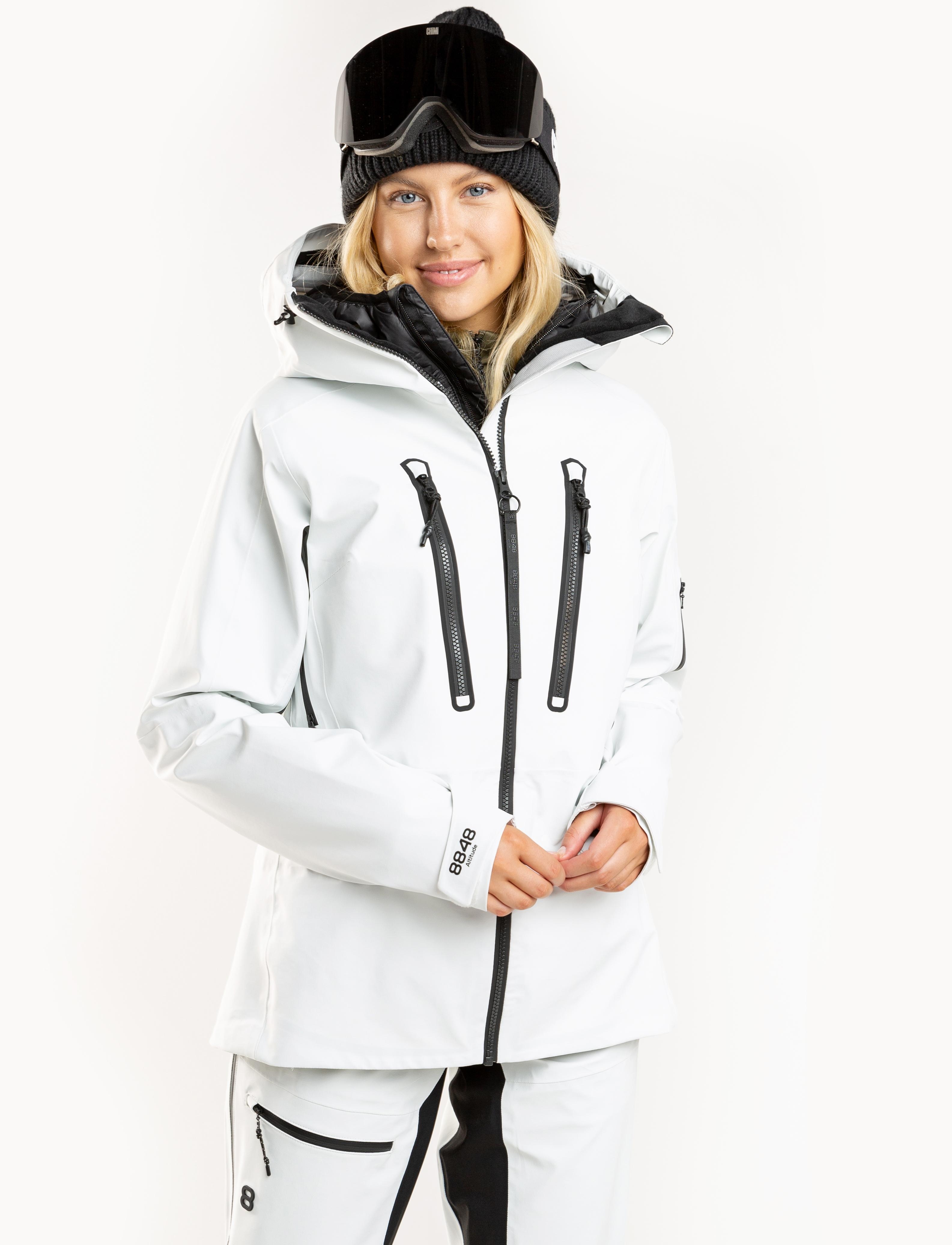 Pow W Jacket Blanc - White ski jacket women