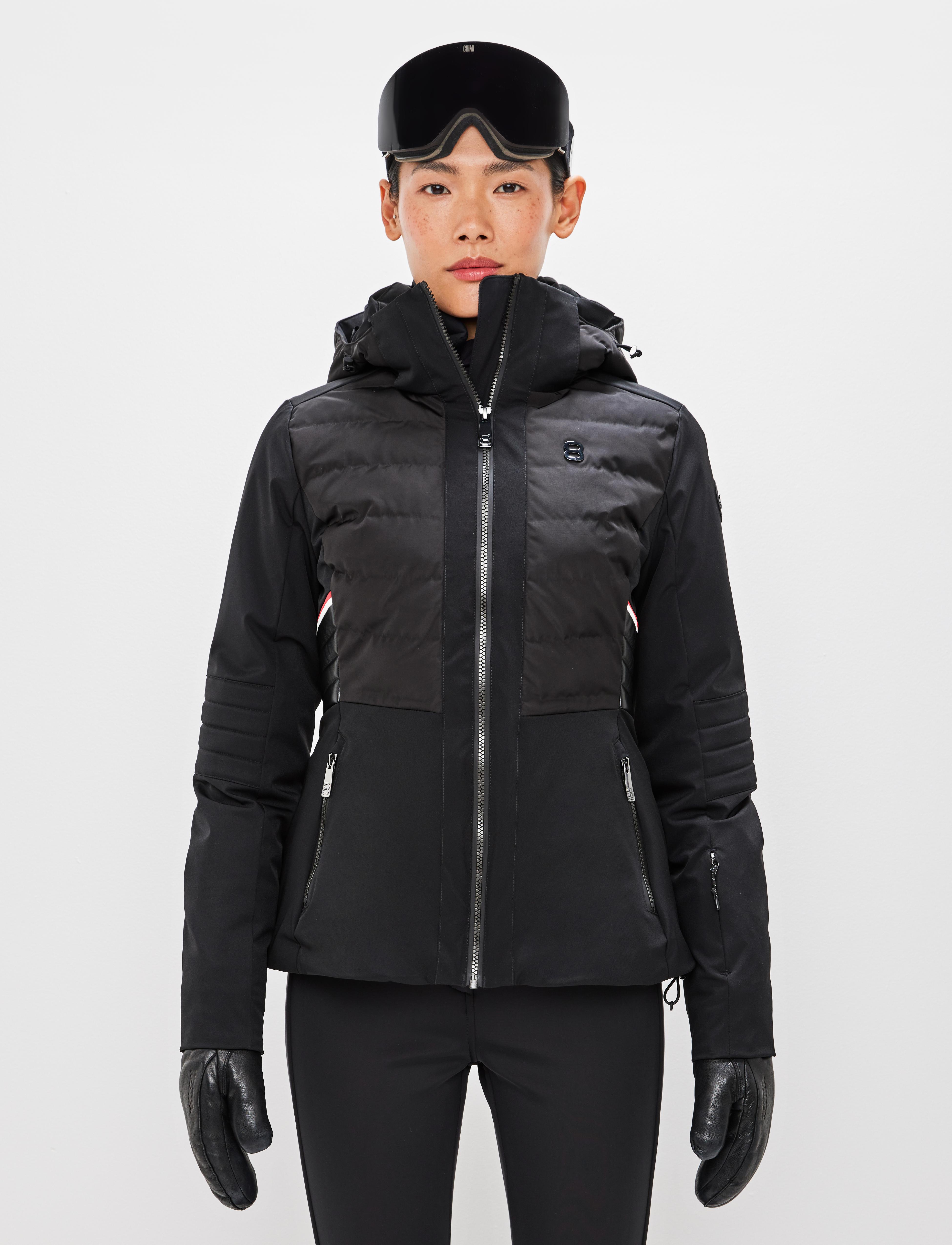 Essener W Jacket Black - Short black ski jacket