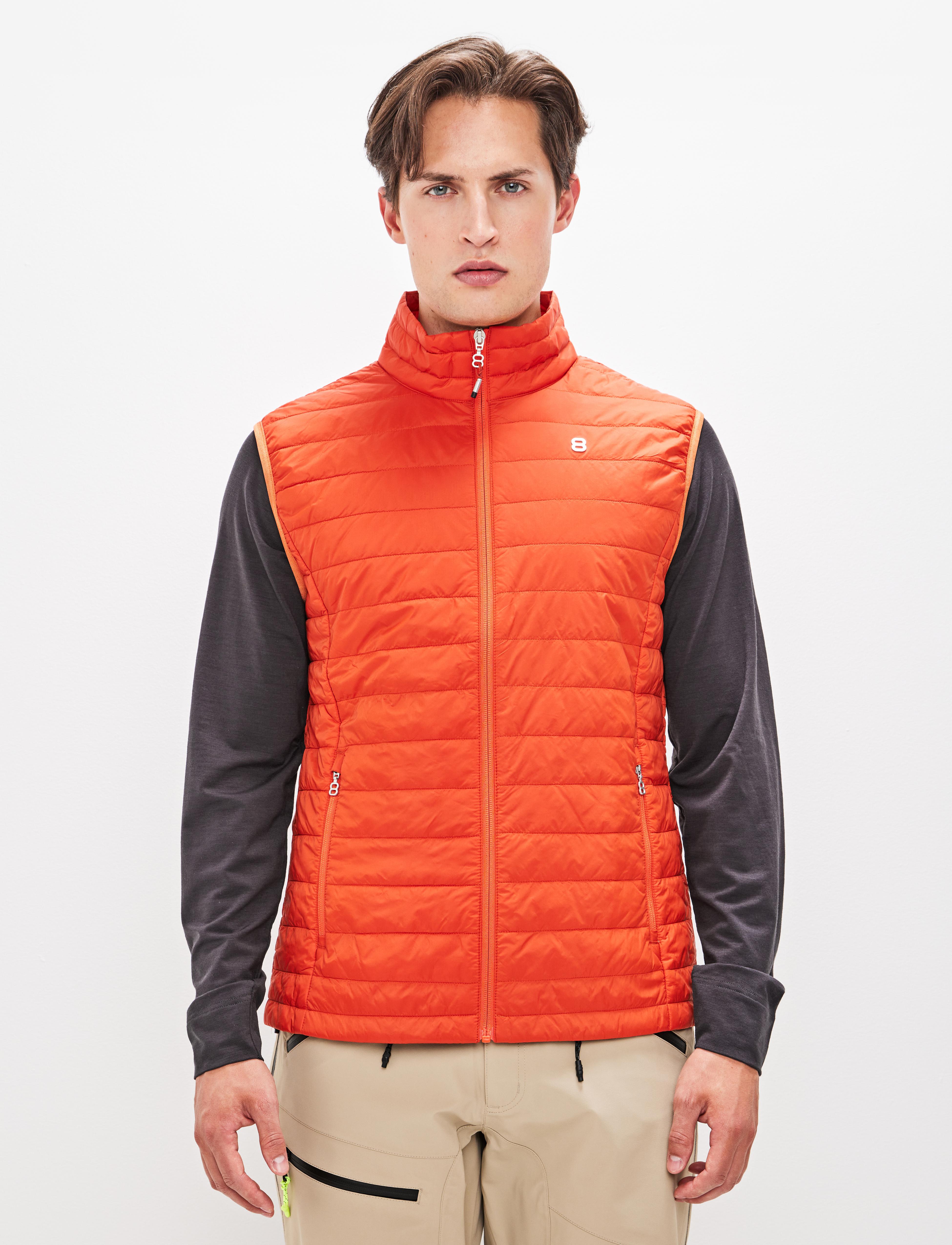 Nova Hybrid Vest Chili - Orange lightweight vest men
