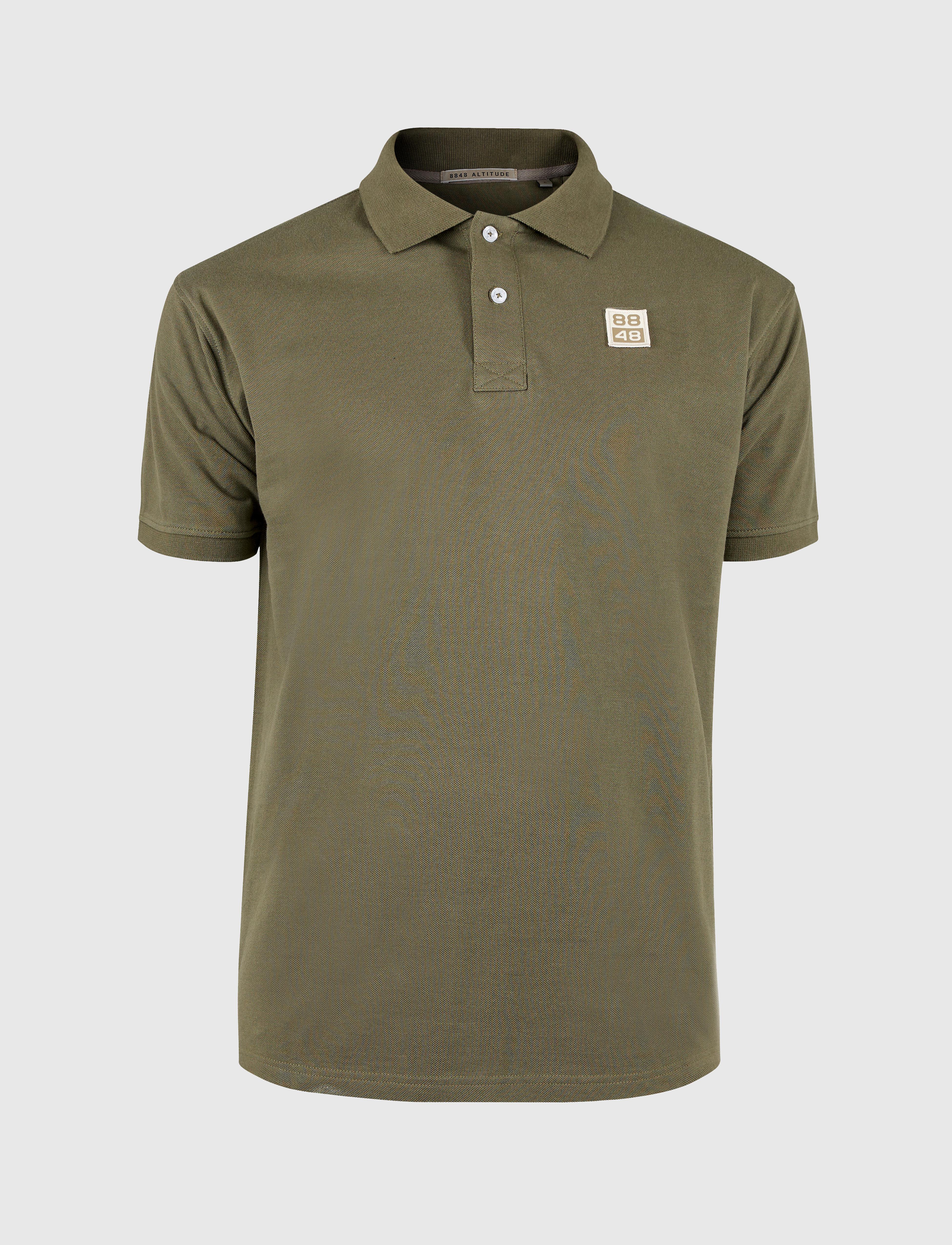 88 Logo Polo Shirt Army Green - Green polo shirt men