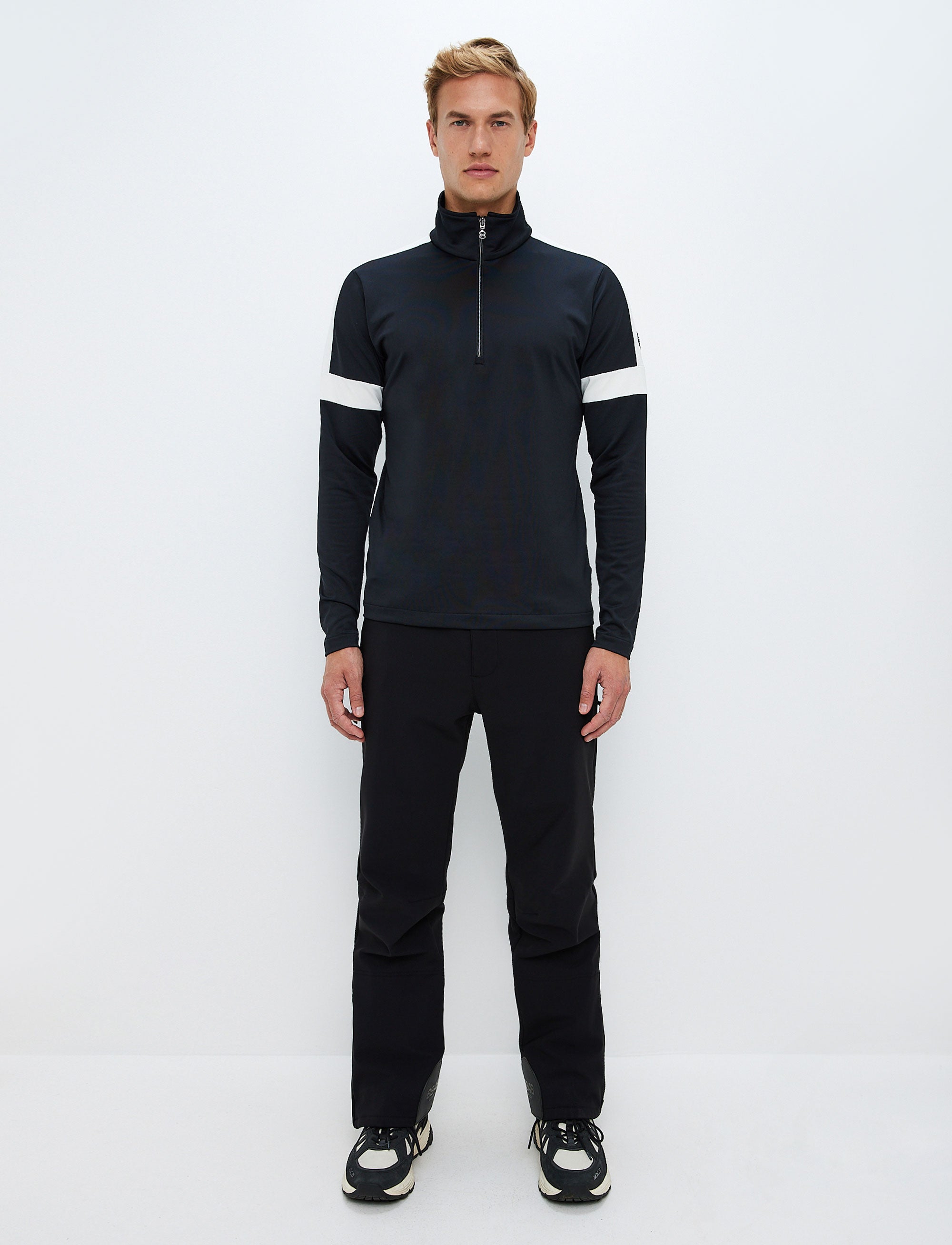 Dino 1/2 Zip Sweat - Black/White
