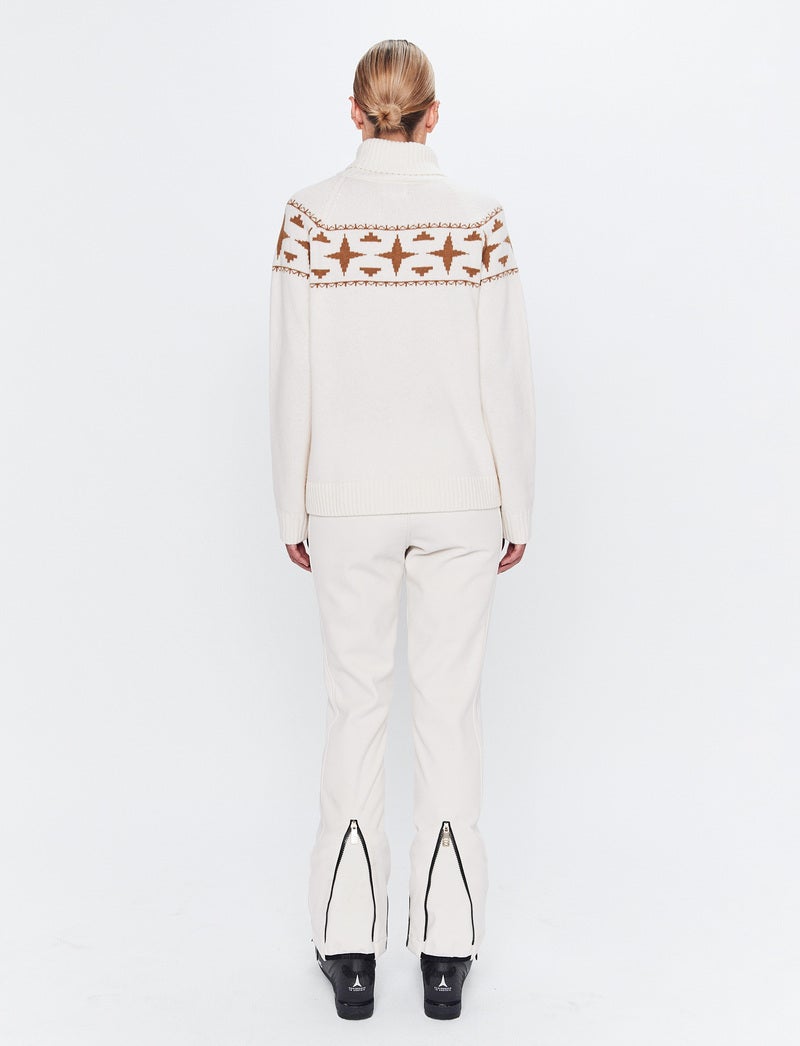 Sage W Wool Rollneck Sweat - Winter White