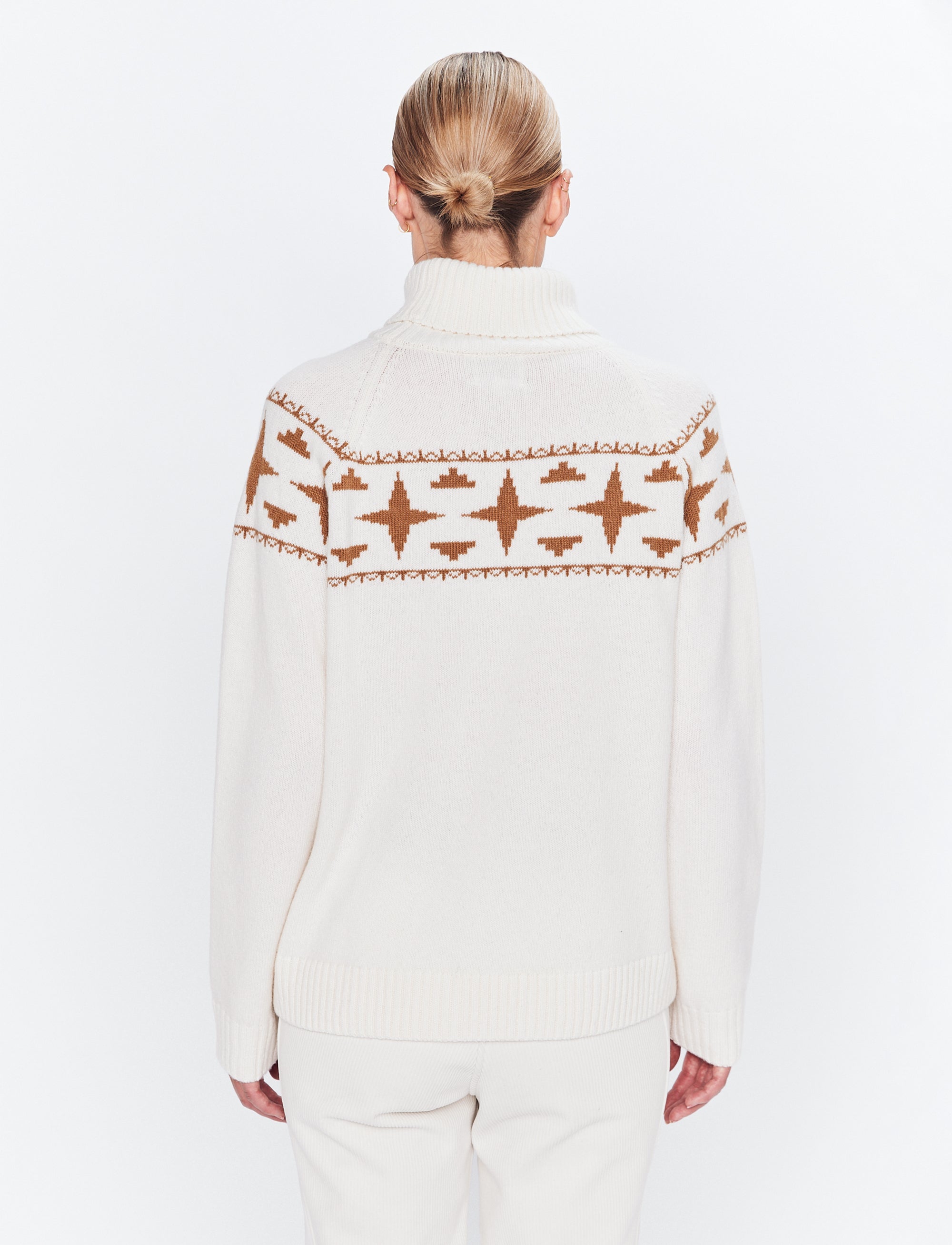 Sage W Wool Rollneck Sweat - Winter White