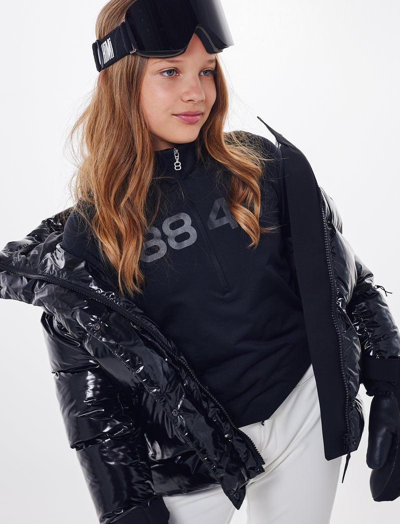 Saga Jr Ski Jacket - Black Glossy