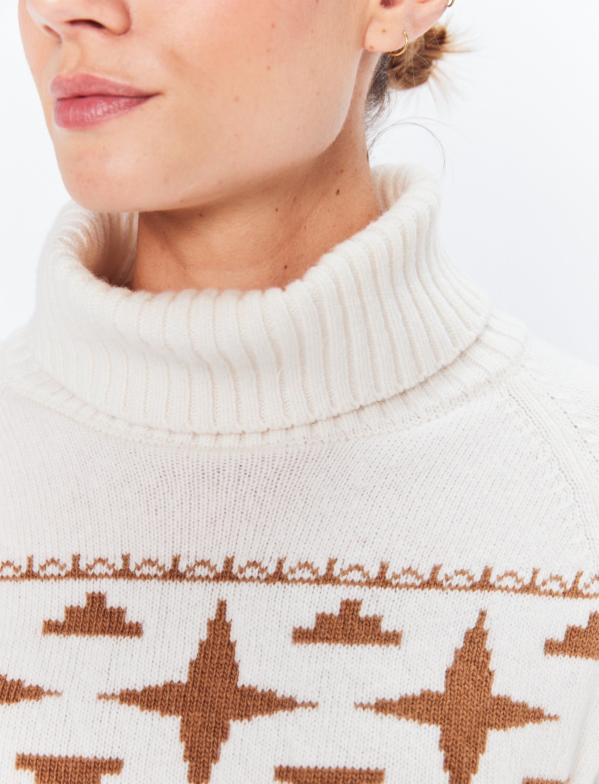 Sage W Wool Rollneck Sweat - Winter White