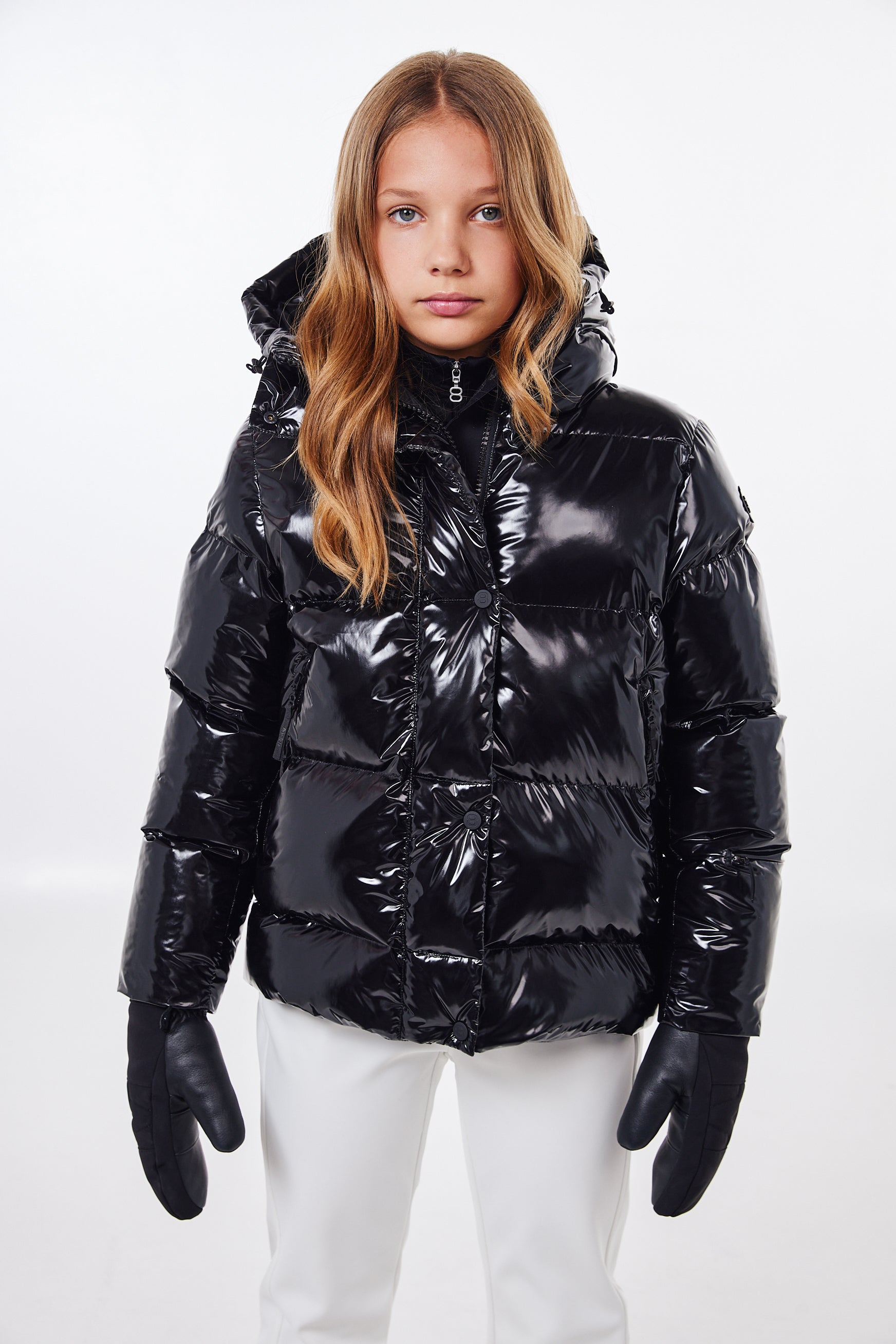 Saga Jr Ski Jacket - Black Glossy
