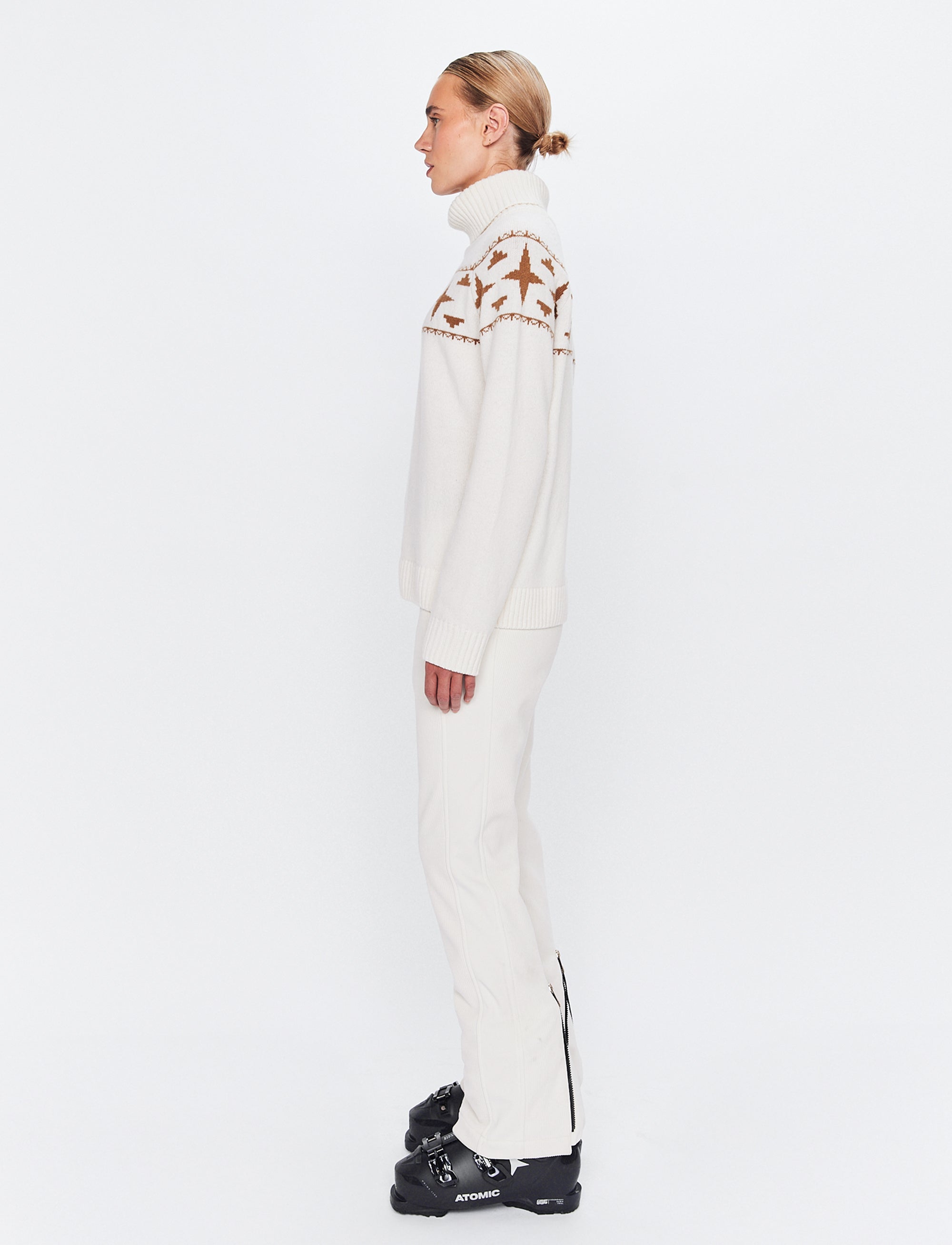 Sage W Wool Rollneck Sweat - Winter White