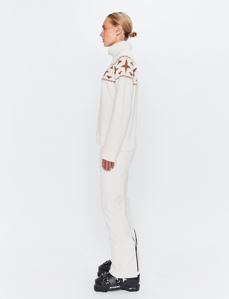 Sage W Wool Rollneck Sweat - Winter White