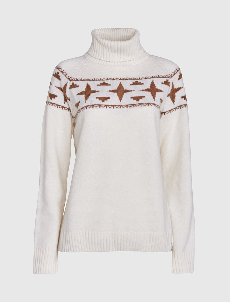 Sage W Wool Rollneck Sweat - Winter White