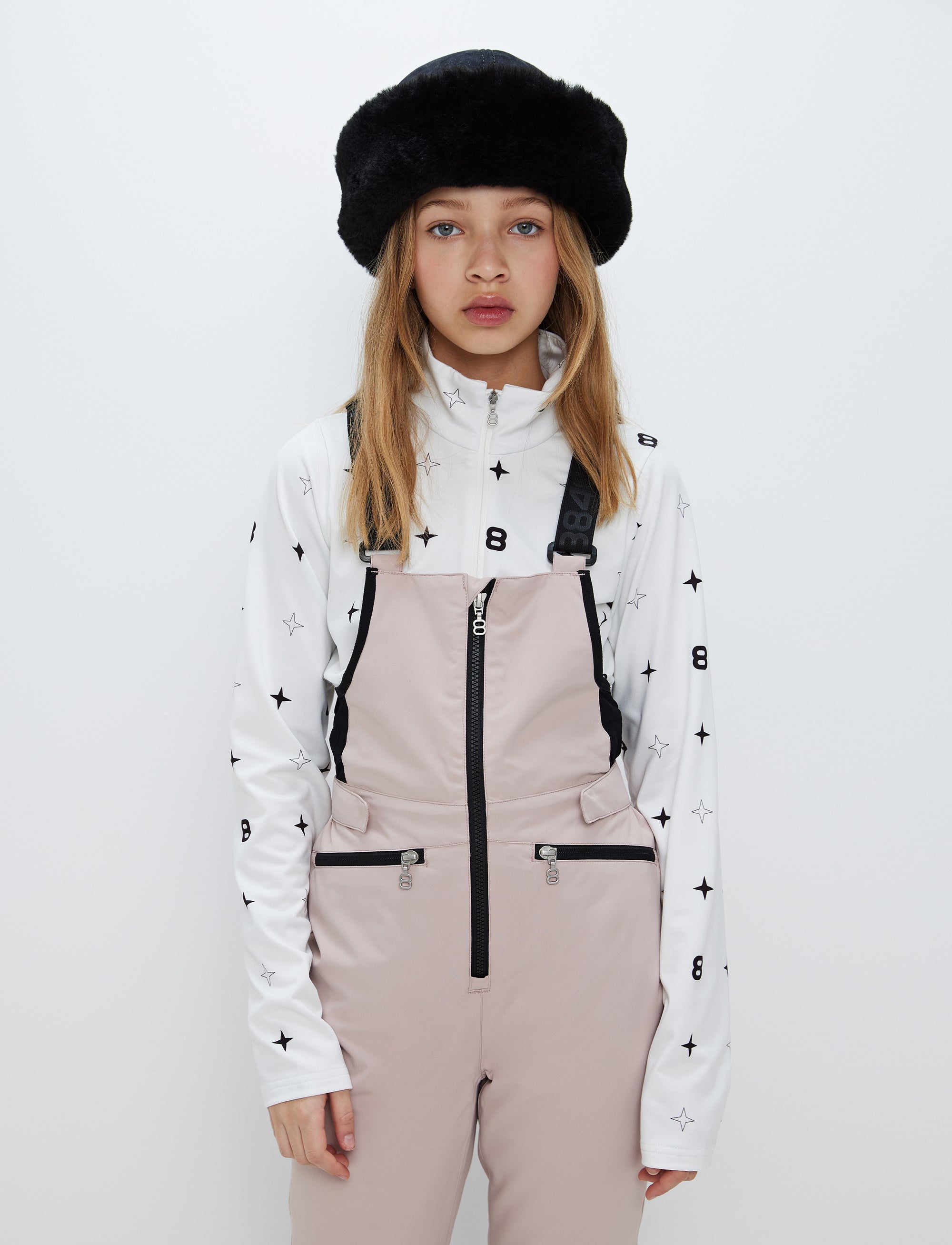 Ella  Bib Pants - Powder Pink