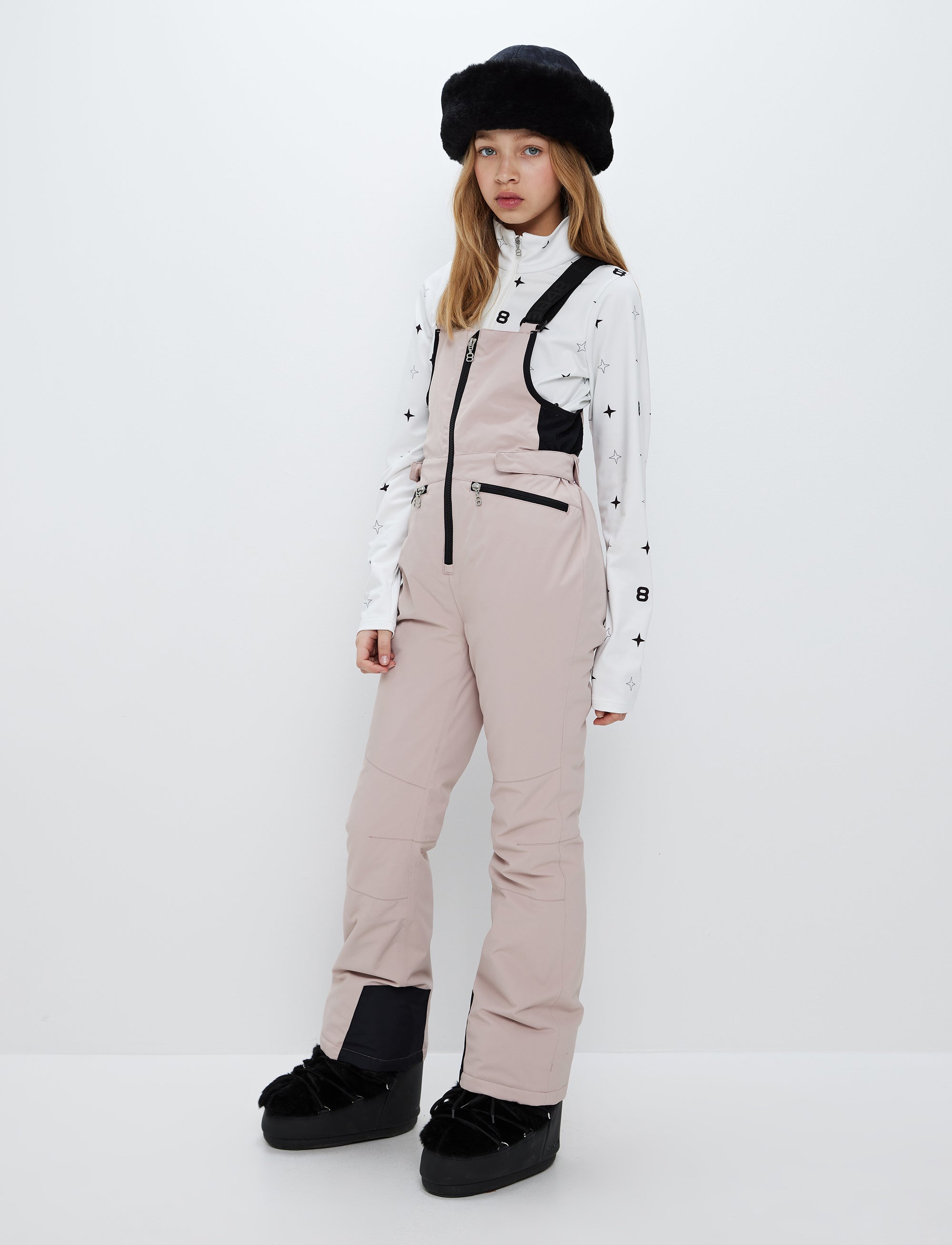 Ella  Bib Pants - Powder Pink