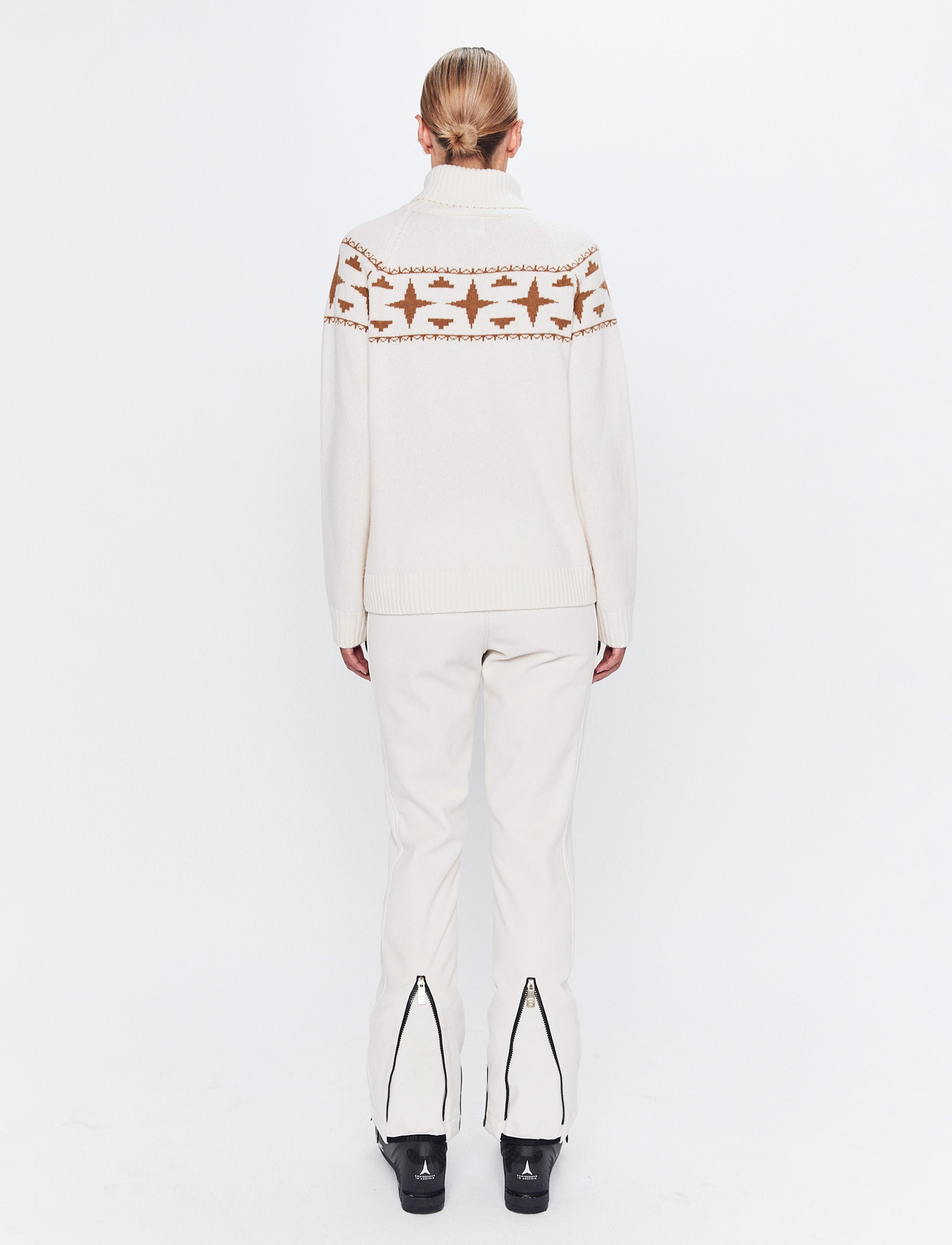Sage W Wool Rollneck Sweat - Winter White