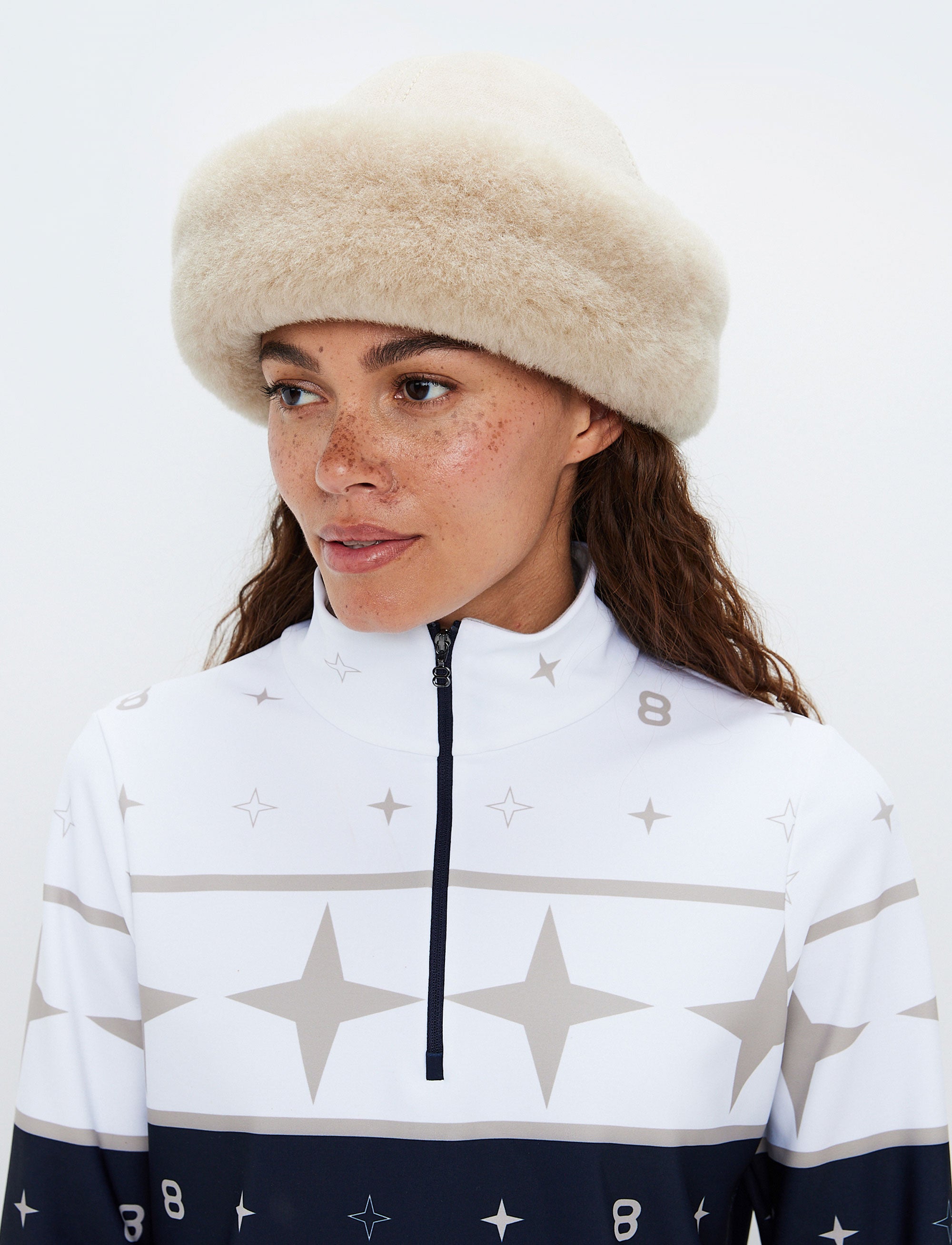 Lola Shearling Hat - Cream