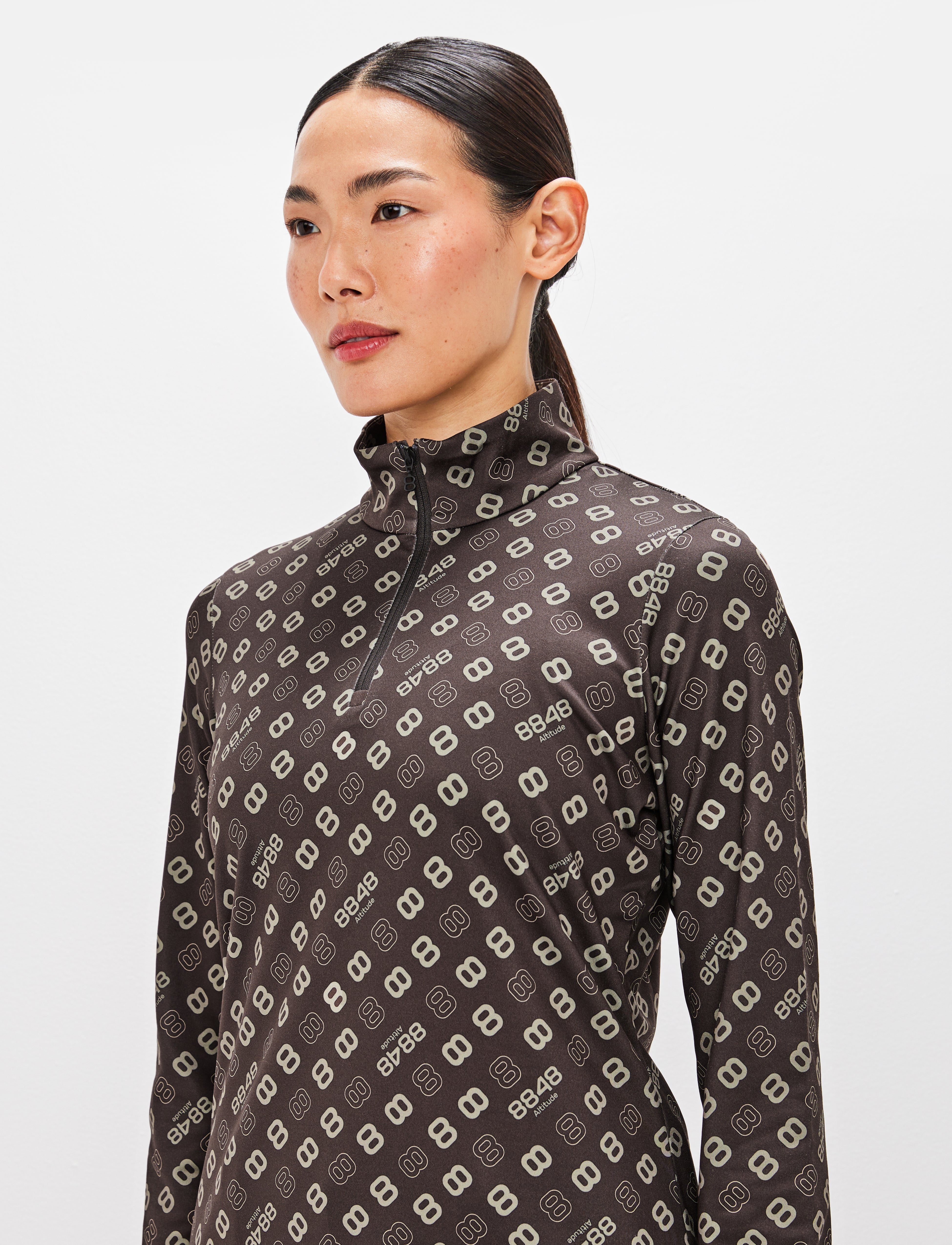 Monogram W 1/2 Zip - Coffea