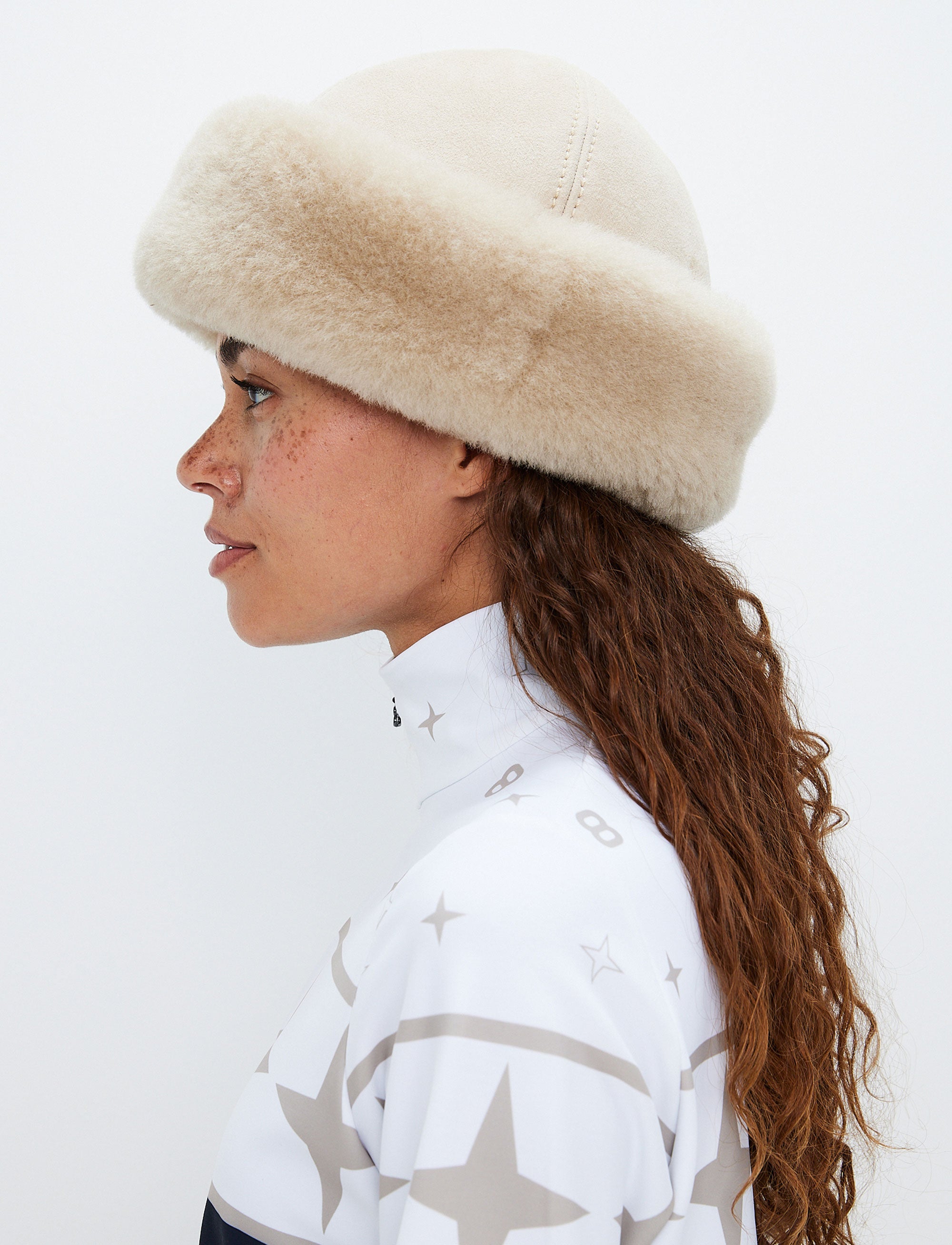 Lola Shearling Hat - Cream