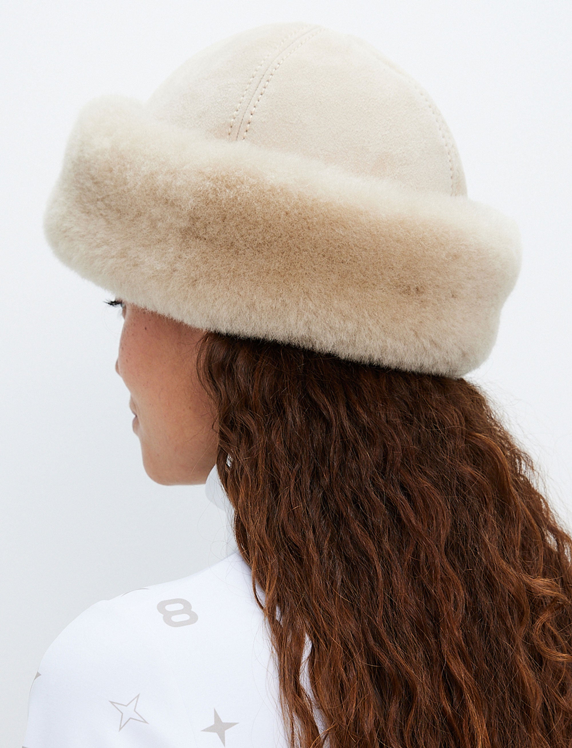 Lola Shearling Hat - Cream