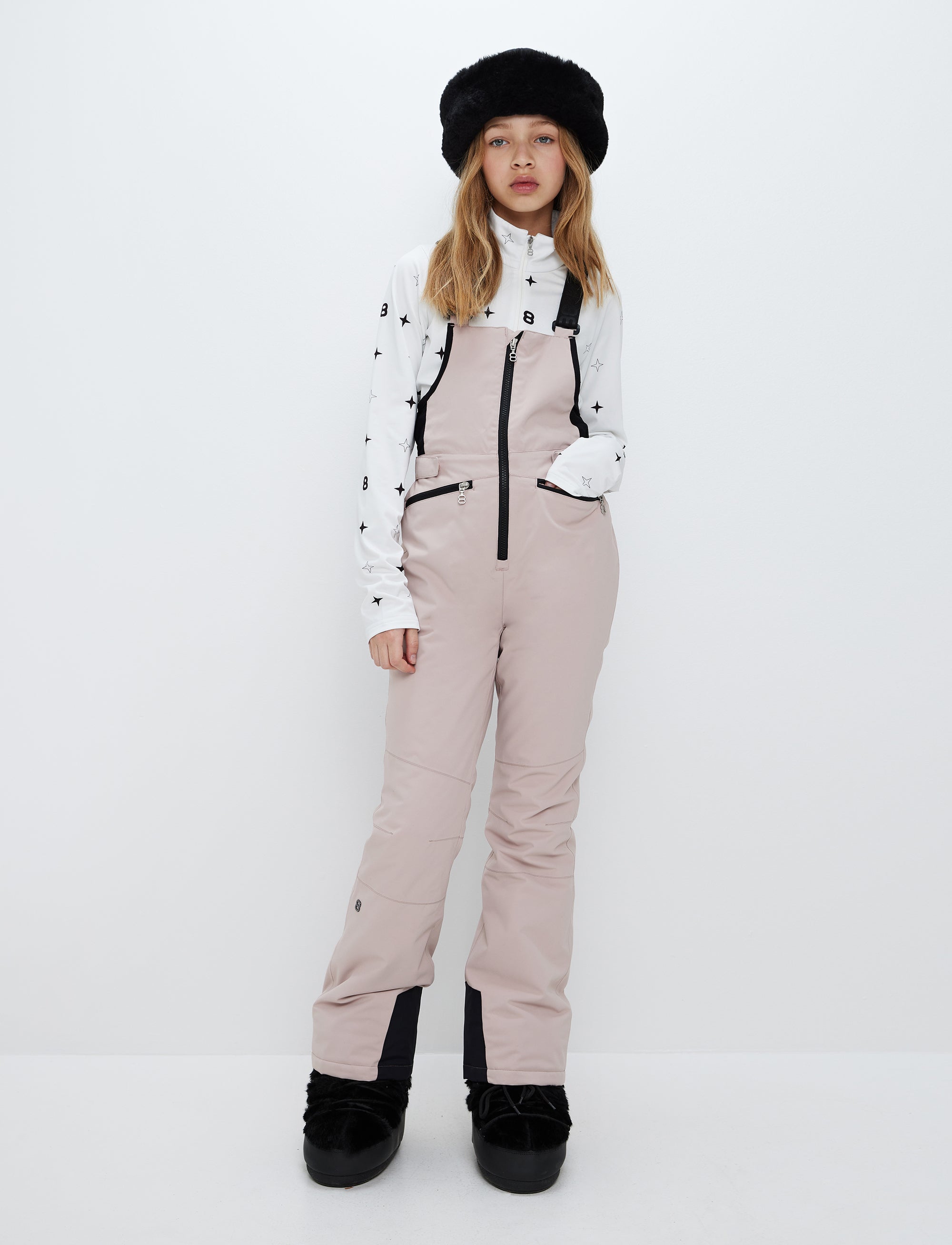 Ella  Bib Pants - Powder Pink