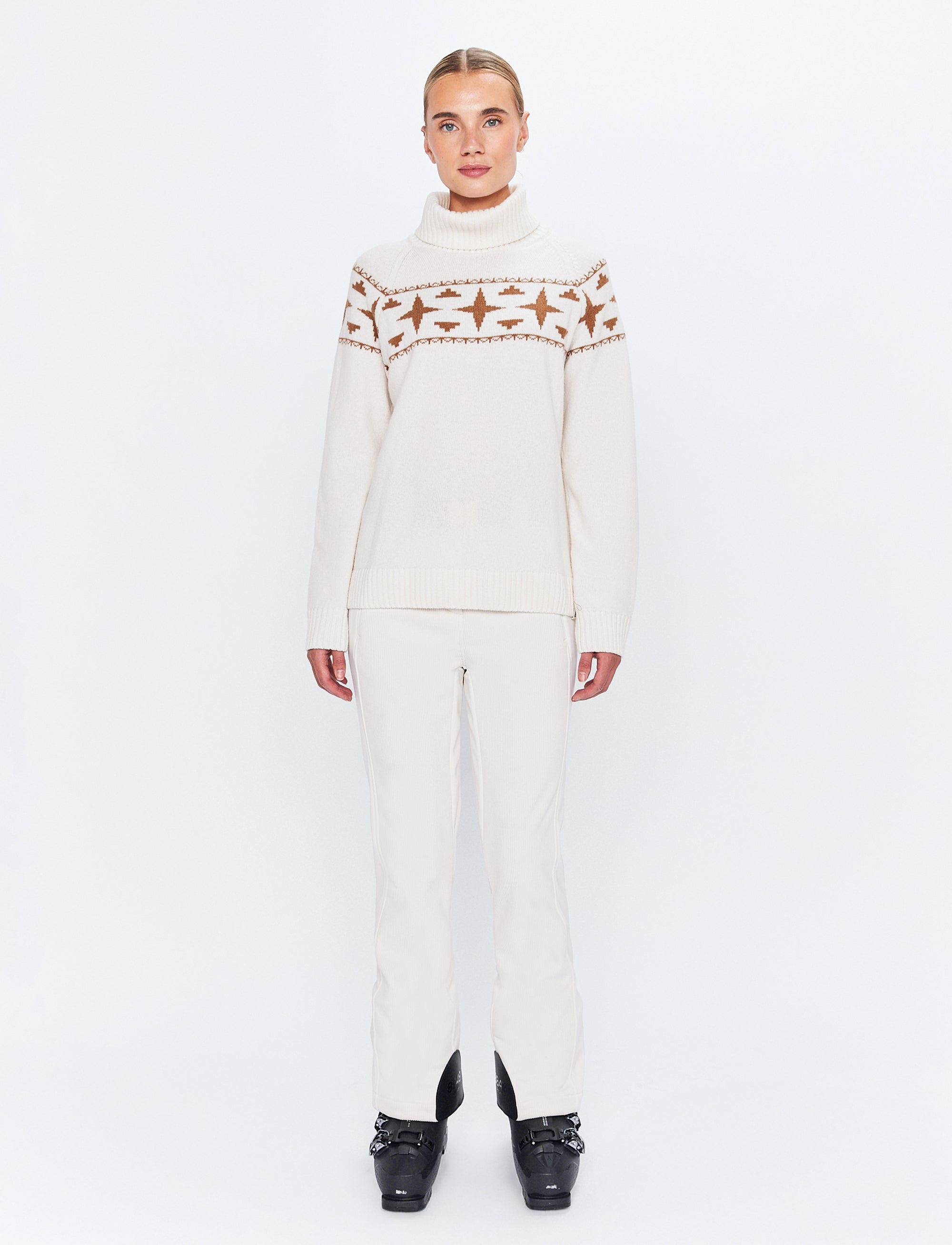 Sage W Wool Rollneck Sweat - Winter White
