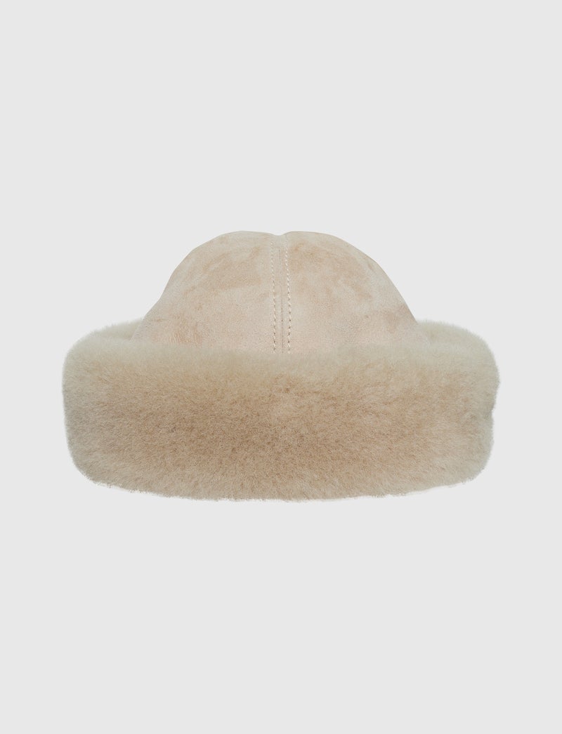 Lola Shearling Hat - Cream